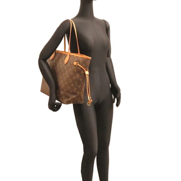 LOUIS VUITTON Brown Monogram Neverfull MM Tote Bag - Picture 9 of 10